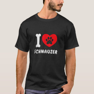 Schattige Ik Hart Schnauzer Gifts Idee Hondenliefh T-shirt
