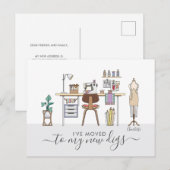 Schattige Ik heb verhuisd Schattige Home Decor Stu Aankondigingskaart (Voorkant / Achterkant)