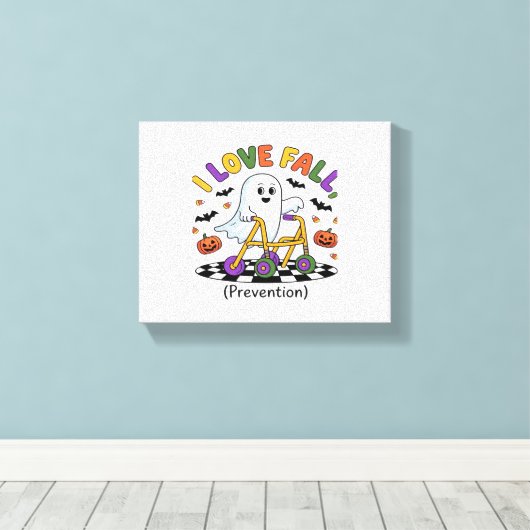 Schattige Ik hou van Herfst Preventie Fysiotherapi Canvas Afdruk (Insitu (Houten vloer))