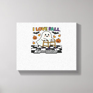 Schattige Ik hou van Herfst Preventie Fysiotherapi Canvas Afdruk