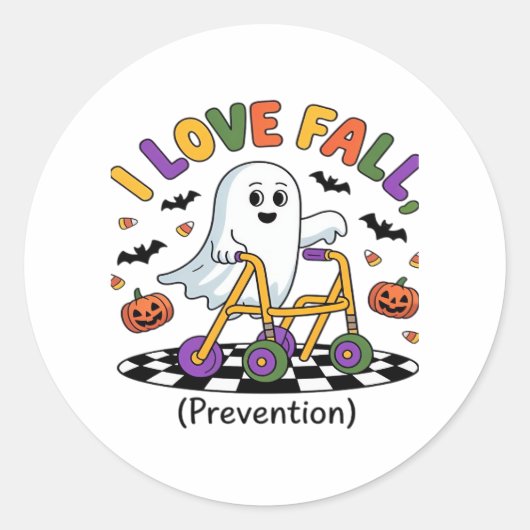 Schattige Ik hou van Herfst Preventie Fysiotherapi Ronde Sticker (Voorkant)