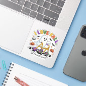 Schattige Ik hou van Herfst Preventie Fysiotherapi Sticker (Laptop met iPhone)
