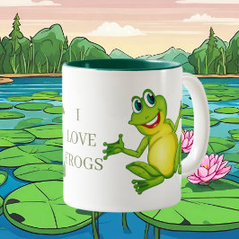 Schattige Ik hou van kikkerdier Tweekleurige Koffiemok