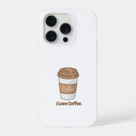 Schattige "Ik hou van koffie" wegwerp beker Aesthe iPhone 15 Pro Case