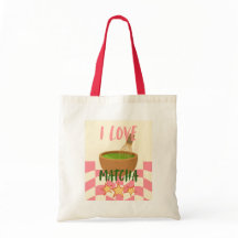 Schattige Ik Hou Van Matcha Boodschappenttas | Est