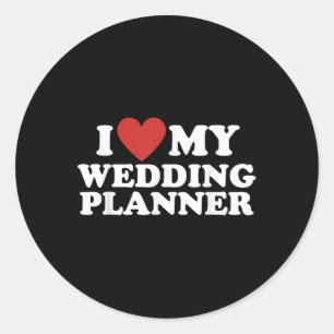 Schattige Ik hou van mijn bruiloft planner van bru Ronde Sticker