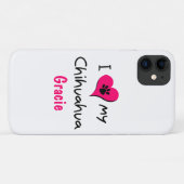 Schattige ik hou van mijn chihuahua poot print roz Case-Mate iPhone case (Achterkant (horizontaal))