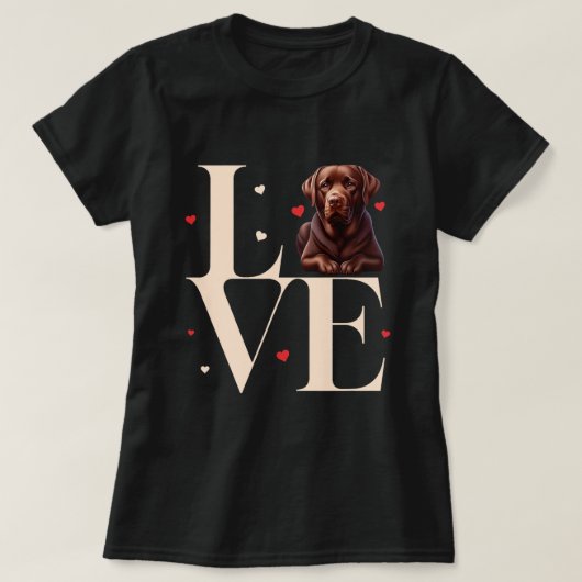 Schattige Ik hou van mijn Chocolate Lab Brown Labr T-shirt (Design voorkant)