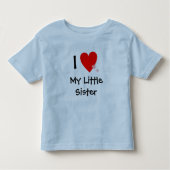 Schattige Ik hou van (mijn hart) Mijn kleine zusje Kinder Shirts (Voorkant)