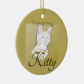 Schattige Ik hou van mijn Kat foto Keramisch Ornament (Rechts)