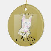 Schattige Ik hou van mijn Kat foto Keramisch Ornament (Links)