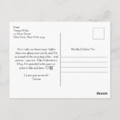 Schattige Ik hou van Mijn Piloot, Vliegtuig & Hart Briefkaart (Achterkant)