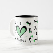 Schattige Ik hou van Pilates Tweekleurige Koffiemok (Voorkant links)