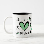Schattige Ik hou van Pilates Tweekleurige Koffiemok (Links)
