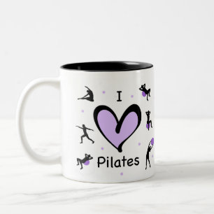 Schattige Ik hou van Pilates Tweekleurige Koffiemok