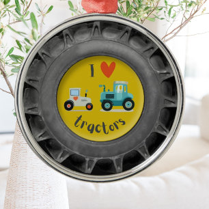 Schattige ik hou van tractorband peuterjongen Orna Metalen Ornament