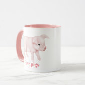 Schattige Ik hou van varkens Monogram bericht toev Mok (Voorkant links)