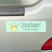 Schattige Ik hou van Zuivel Treats Frog Bumpersticker (Op auto)