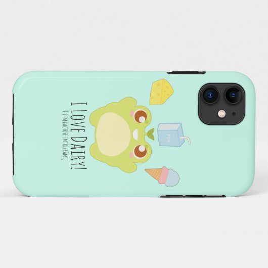 Schattige Ik hou van Zuivel Treats Frog Case-Mate iPhone Case (Achterkant (horizontaal))