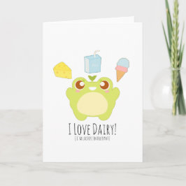 Schattige Ik hou van Zuivel Treats Frog Kaart