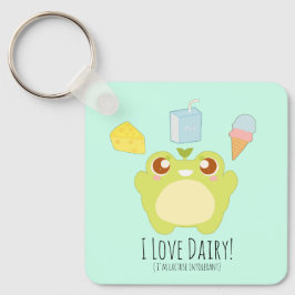 Schattige Ik hou van Zuivel Treats Frog Sleutelhanger