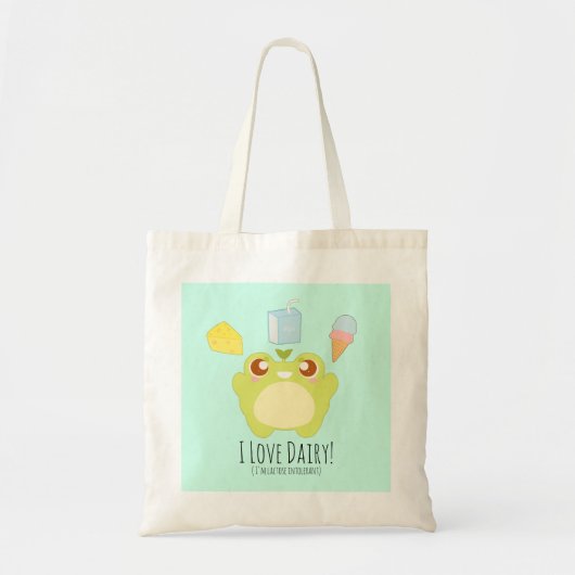 Schattige Ik hou van Zuivel Treats Frog Tote Bag (Voorkant)
