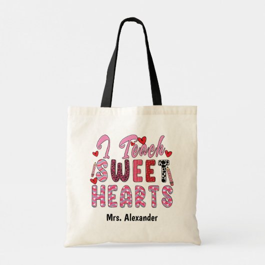 Schattige Ik Leer Sweet Hearts Valentijnsdag Custo Tote Bag (Achterkant)