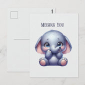 Schattige Ik mis je olifant Briefkaart (Voorkant / Achterkant)