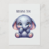 Schattige Ik mis je olifant Briefkaart (Voorkant)