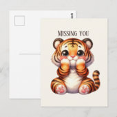 Schattige Ik mis je tijger Briefkaart (Voorkant / Achterkant)