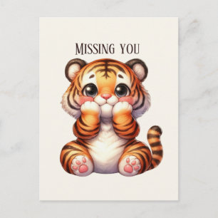 Schattige Ik mis je tijger Briefkaart