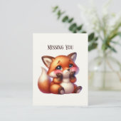 Schattige Ik mis je vos Briefkaart (Staand voorkant)