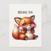 Schattige Ik mis je vos Briefkaart (Voorkant)