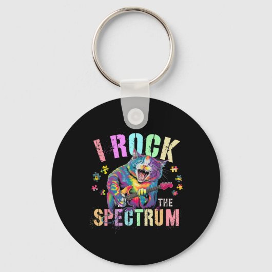 Schattige Ik Rock Het Spectrum Autisme Trots Mama  Sleutelhanger (Voorkant)