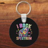 Schattige Ik Rock Het Spectrum Autisme Trots Mama  Sleutelhanger (Voorkant)