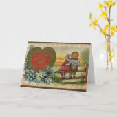 Schattige  illustratie Kinderen Big Heart Kaart (Gele Bloem)