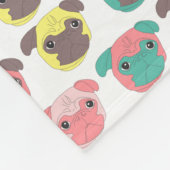 Schattige illustratie "Love Pugs" kleurrijke pugs Fleece Deken (Hoek)