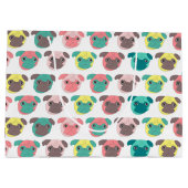 Schattige illustratie "Love Pugs" kleurrijke pugs Groot Cadeauzakje (Achterkant)