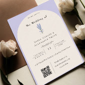 Schattige Illustratie Met QR Code RSVP Huwelijk  Kaart