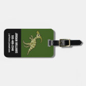 Schattige illustratie van een Parasaurolophus-dino Bagagelabel (Voorkant horizontaal)