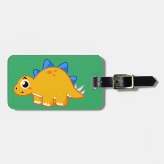 Schattige illustratie van een Stegosaurus. Bagagelabel (Voorkant horizontaal)