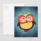 Schattige illustratie van rode en gele oorbomen briefkaart (Voorkant / Achterkant)