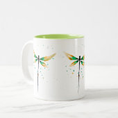 Schattige illustratie van waterverf tweekleurige koffiemok (Voorkant links)