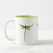 Schattige illustratie van waterverf tweekleurige koffiemok (Links)