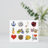 schattige illustraties briefkaart (Staand voorkant)