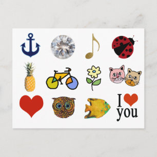 schattige illustraties briefkaart