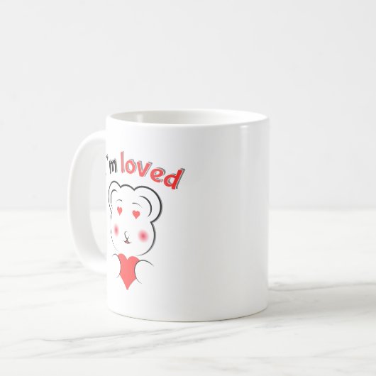 Schattige I'm Loved Beer Mok - Minimalistisch Beer (Voorkant links)