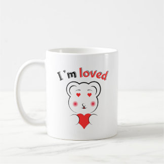 Schattige I'm Loved Beer Mok - Minimalistisch Beer