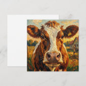 Schattige Impasto Koe op Boerderij Blanko (Voorkant / Achterkant)