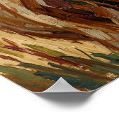 Schattige Impasto Koe op Rustieke Ranch Poster (Hoek)